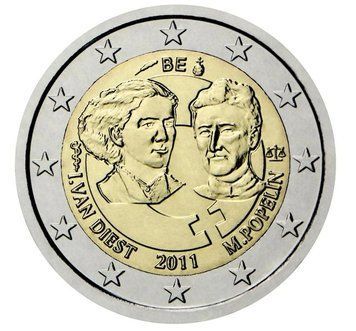 Монета 2 Євро 2011 Бельгія - Міжнародний жіночий день 1323 фото