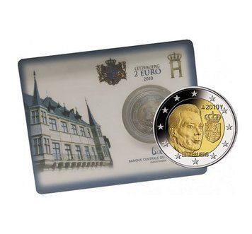 Luxembourg 2 Euro 2010 - Coat of Arms of The Grand Duke Henri (BU Coincard)