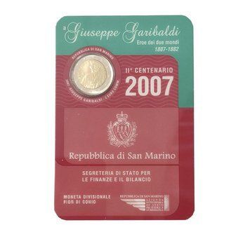 Монета 2 Євро 2007 Сан Маріно - Джузеппе Гарібальді / без фолдера 36096 фото