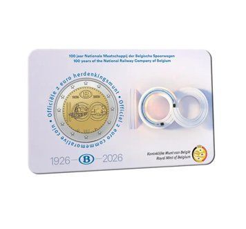 Belgium 2 Euro 2026 - 100 Years of the Belgian National Railway Company (BU - Flemish coincard)