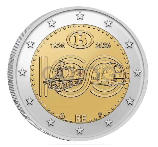 Belgium 2 Euro 2026 - 100 Years of the Belgian National Railway Company (BU - Flemish coincard)