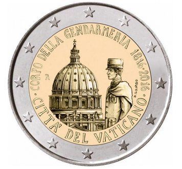 Монета 2 Євро 2016 Ватикан - Жандармерія Ватикану 32390 фото