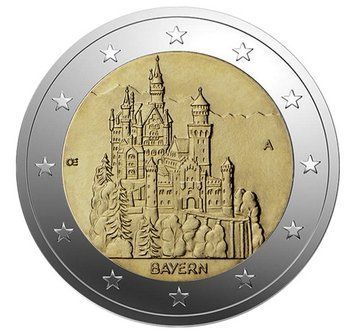 Монета 2 Євро 2012 Німеччина - Баварія (монетні знаки A D F G J) - A 14688 фото