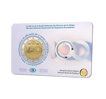Belgium 2 Euro 2026 - 100 Years of the Belgian National Railway Company (BU - French coincard)
