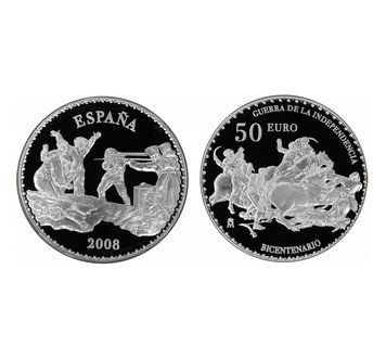 Іспанія 50 Євро 2008 - Війна за незалежність, 200-та річниця 6930 фото