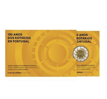 Монета 2 Євро 2026 Португалія - 100-річчя Фонду Ротарі в Португалії (PROOF) 42715 фото