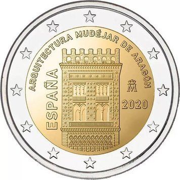 Монета 2 Євро 2020 Іспанія - Архітектура мудехар в Арагоні 21740 фото