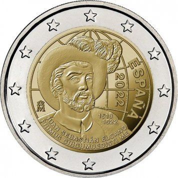 Монета 2 Євро 2022 Іспанія - 500-річчя першого кругосвітнього плавання 27439 фото
