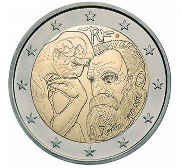 Монета 2 Євро 2017 Франція - Огюст Роден 11729 фото