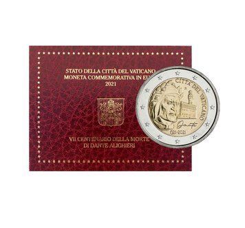 Монета 2 Євро 2021 Ватикан - 700-річчя від дня смерті Данте Аліг&rsquo;єрі (UNC/BU) 26235 фото