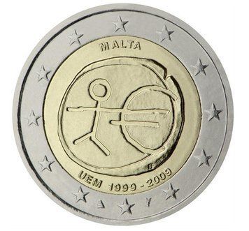 Монета 2 Євро 2009 Мальта - Економічний та валютний союз 1387 фото