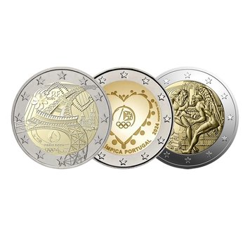 Olympic set of three coins 2 Euro 2024