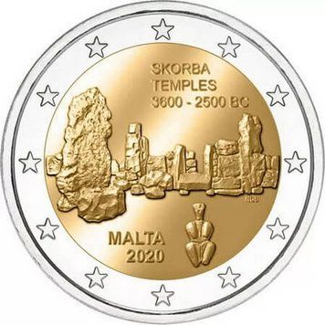 Монета 2 Євро 2020 Мальта - Храми Та' Скорба 21900 фото