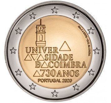 Монета 2 Євро 2020 Португалія - 730 років університету Коїмбри 22169 фото