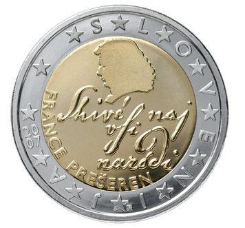 Монета 2 Євро 2007 Словенія, обігова 1429 фото