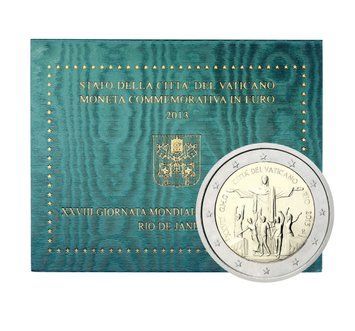Монета 2 Євро 2013 Ватикан - 28-й Всесвітній день молоді (Ріо-де-Жанейро) 1893 фото