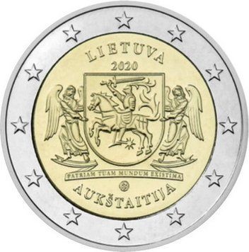 Монета 2 Євро 2020 Литва - (Аукштайтія) Етнографічні регіони Литви 22148 фото