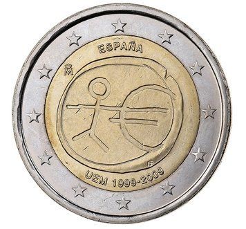 Монета 2 Євро 2009 Іспанія - Економічний та валютний союз 1838 фото