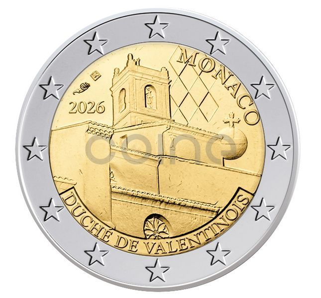 Монета 2 Євро 2026 Монако - Герцогство Валентінуа (Proof) 42357 фото