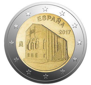 Монета 2 Євро 2017 Іспанія - Ов'єдо: Санта Марія дель Наранко 11725 фото