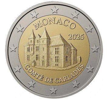 Монета 2 Євро 2025 Монако - Графство Карладес 39579 фото