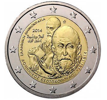 Монета 2 Євро 2014 Греція - Доменікос Теотокопулос 4739 фото