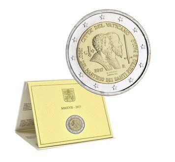 Монета 2 Євро 2017 Ватикан - Мучеництво Святого Петра і Святого Павла 12964 фото