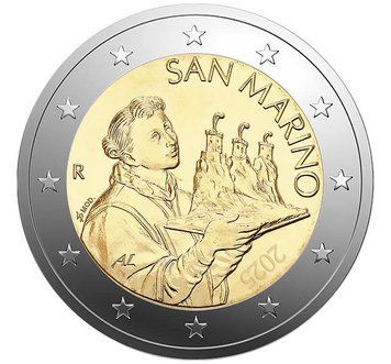 Монета 2 Євро 2025 Сан Маріно - Регуляр 38938 фото