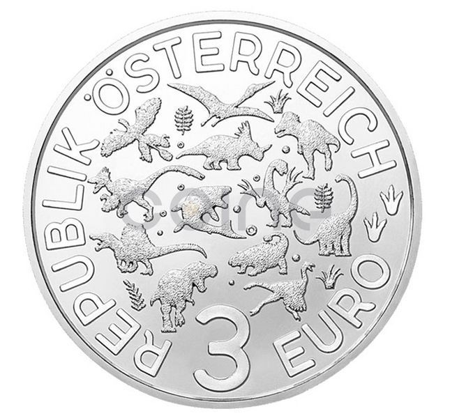 Austria 3 Euro 2022 Supersaurs series - Ornithomimus velox