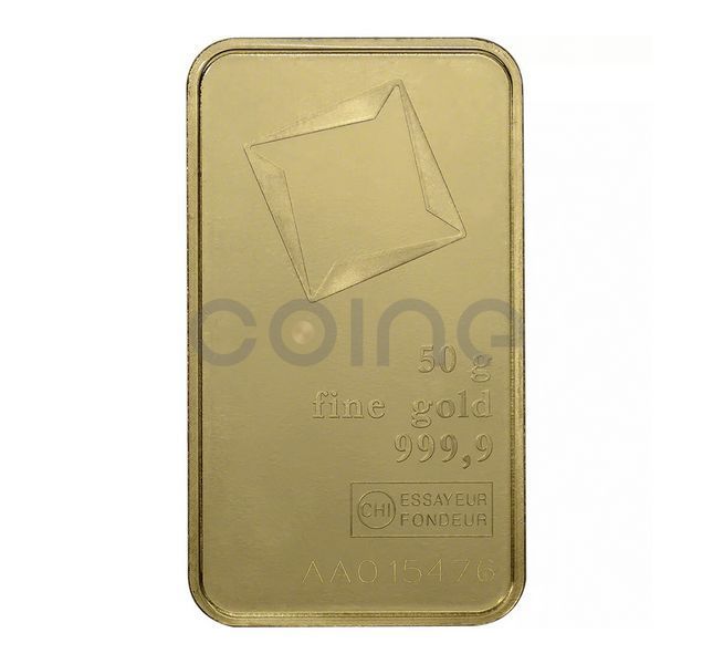 VALCAMBI SUISSE 50 gram gold bullion bar