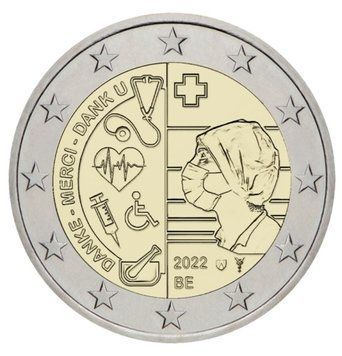Монета 2 Євро 2022 Бельгія - Охорона здоров'я 31672 фото