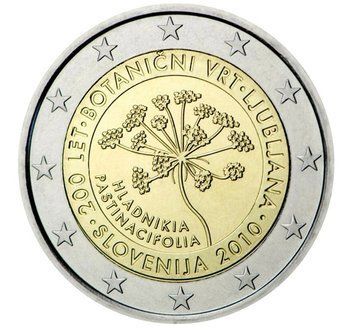 Монета 2 Євро 2010 Словенія - Ботанічний сад Любляни 2171 фото