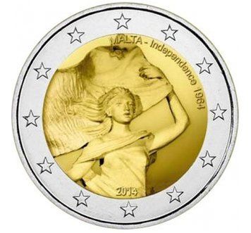 Монета 2 Євро 2014 Мальта - Незалежність від Великої Британії в 1964 році 5070 фото