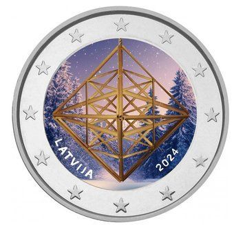 Монета 2 Євро 2024 Латвія - Пузуріс (кольорова серія) 38529 фото