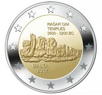 Монета 2 Євро 2017 Мальта - Храми Хагар-Кім 13174 фото