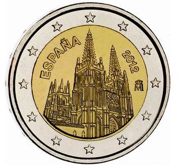 Монета 2 Євро 2012 Іспанія - Собор в Бургосі 1439 фото