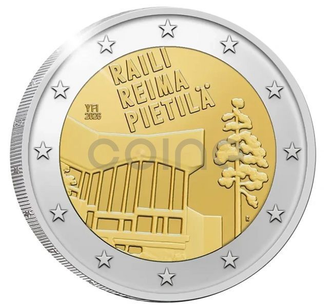 Монета 2 евро 2026 Финляндия - Райли и Рейм Пиетила (BU в Coincard, на финском языке) 42903 фото