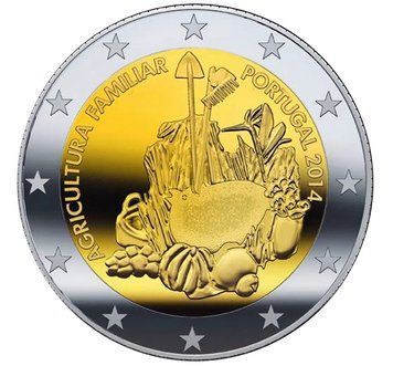 Монета 2 Євро 2014 Португалія - Сімейне фермерство 5071 фото