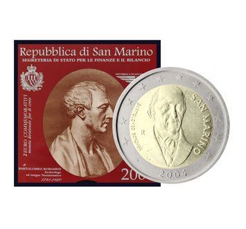 Монета 2 Євро 2004 Сан Маріно - Бартоломео Боргезі 4764 фото