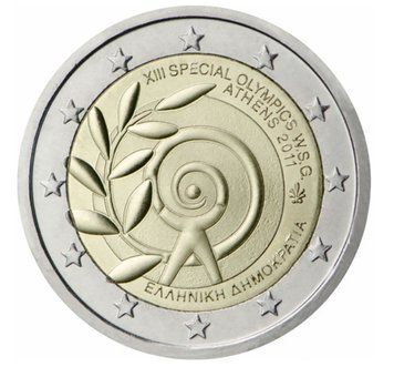 Монета 2 Євро 2011 Греція - XIII Спеціальні Олімпійські ігри W.S.G. - Афіни 2011 1356 фото
