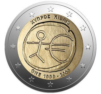 Монета 2 Євро 2009 Кіпр - 10 років монетарної політики ЄС (EMU) і запровадження євро 2166 фото