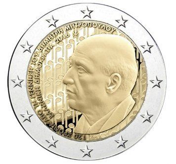 Монета 2 Євро 2016 Греція - Дімітріс Мітропулос 11723 фото