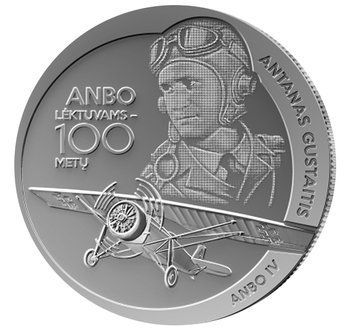 Монета 1.5 Євро Литва 2025 - Літаки ANBO - 100 років 40781 фото