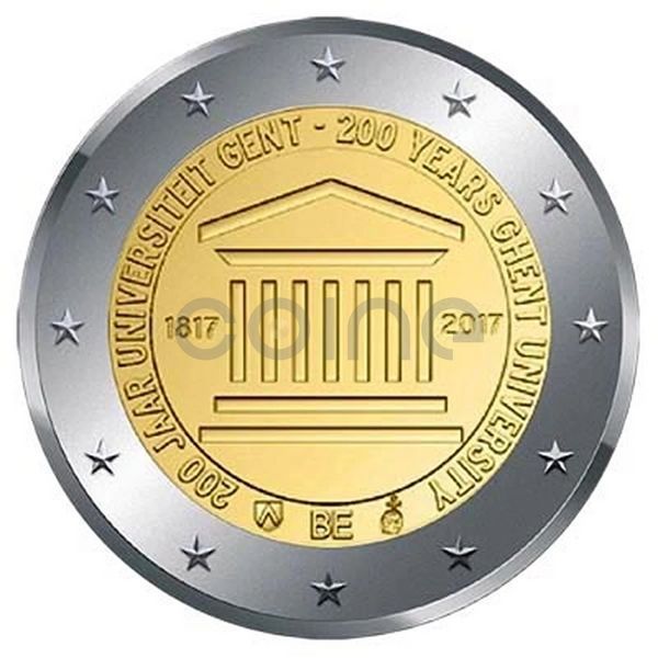 Монета 2 Євро 2017 Бельгія - 200-річчя Гентського університету (BU) 13704 фото