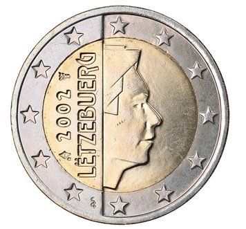 Монета 2 евро Люксембург 2002 обиходная 15540 фото