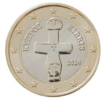 Монета 1 Євро 2024 Кіпр обігова 37086 фото