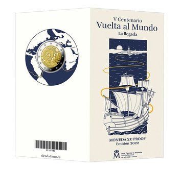 Spain 2 Euro 2022 - 500th Anniversary of the First Circumnavigation of the Earth (Proof)