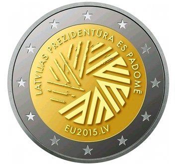 Монета 2 Євро 2015 Латвія - Латвія головує в Раді ЄС 5590 фото