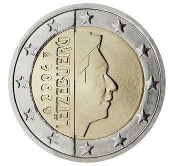 Монета 2 евро Люксембург 2004 обиходная 33717 фото