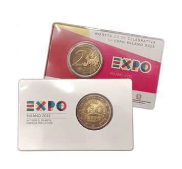 Монета 2 Євро 2015 Італія - Експо Мілан 2015 (BU coincard) 39266 фото